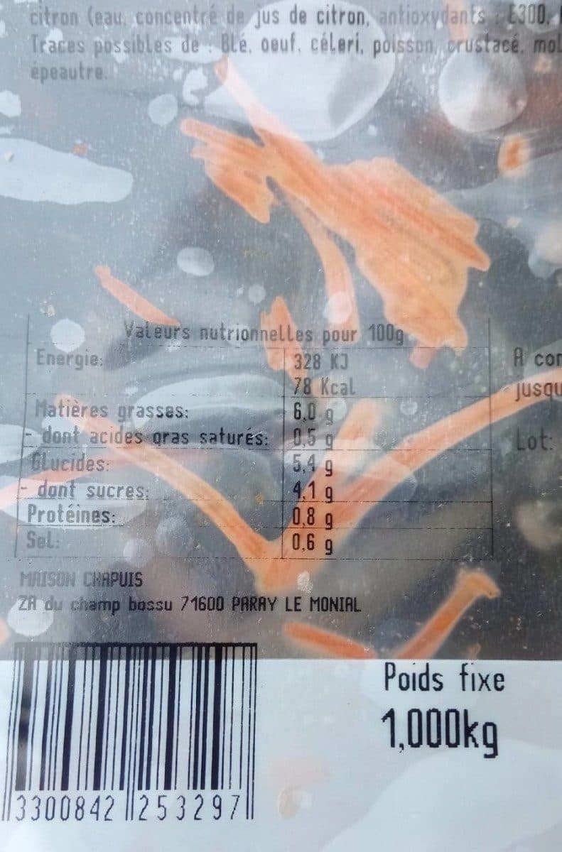 Open Food Facts Salade de carottes râpé packshot