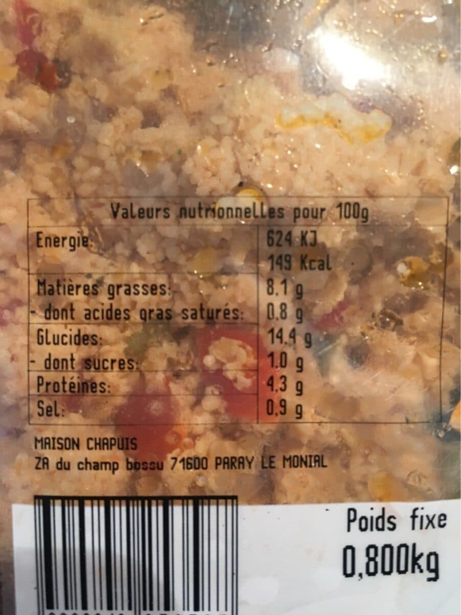 Open Food Facts Taboulé au poulet packshot