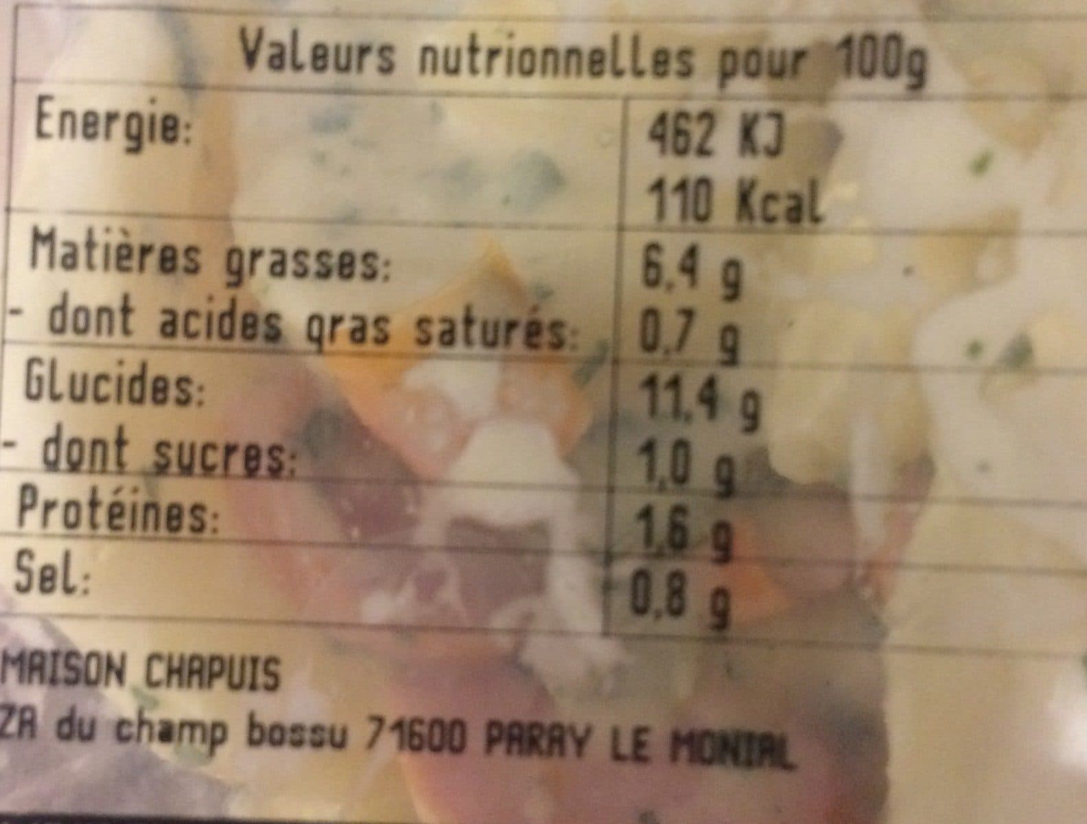 Open Food Facts Salade strasbourgeoise packshot