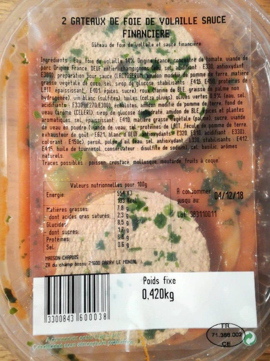 Maison Chapuis Gâteau de foie de volaille packshot