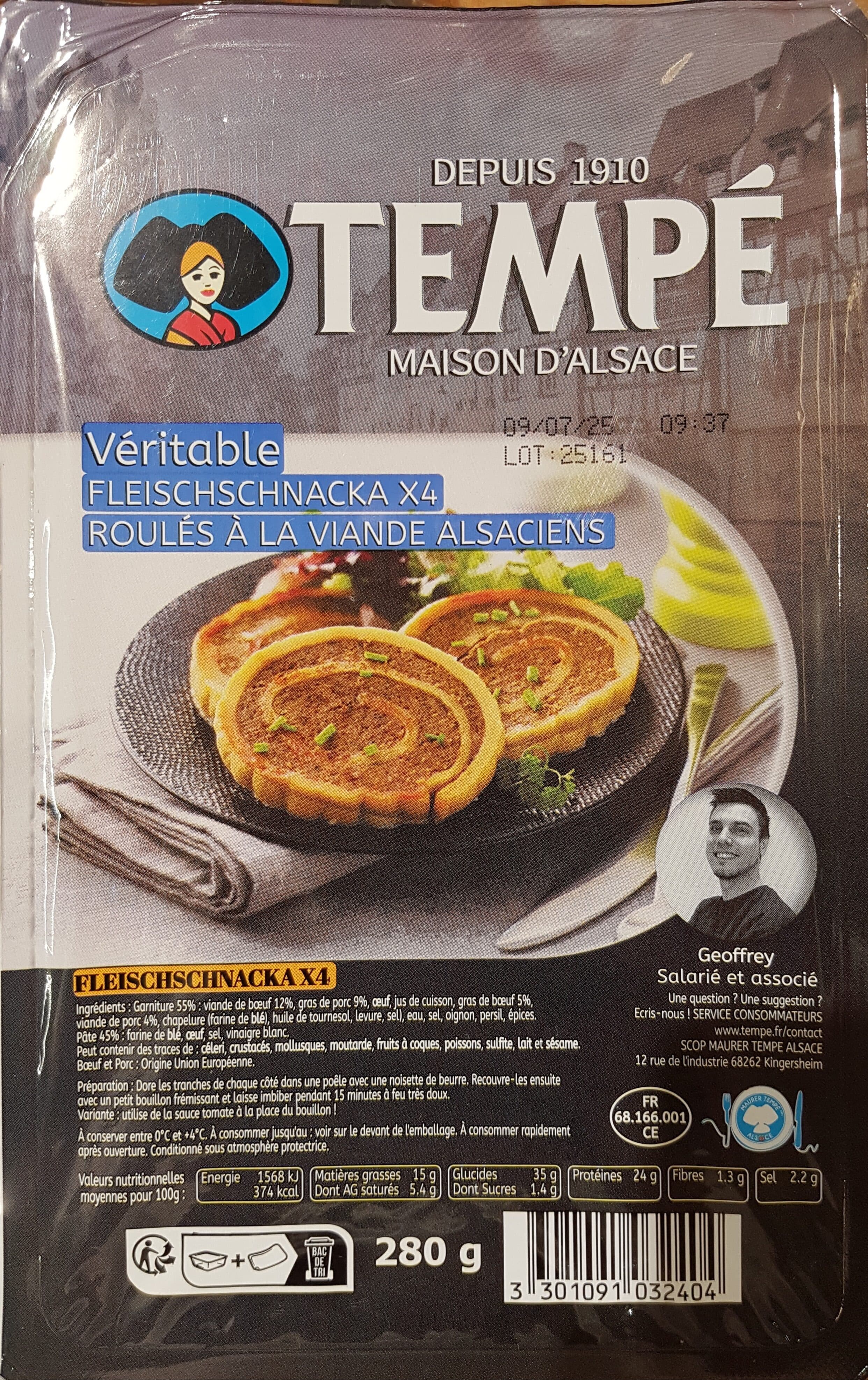 Tempé Fleischschnackas 4 Tranches packshot