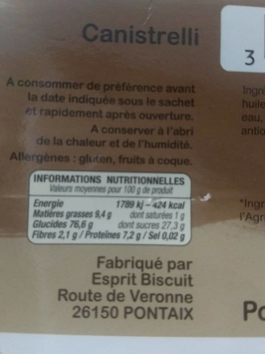 Open Food Facts Canistrelli au crémant de Die packshot
