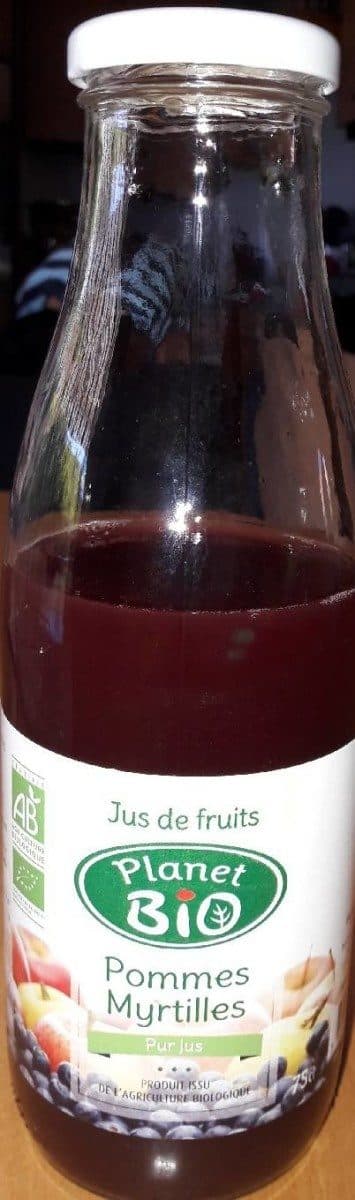 Planet Bio jus de fruits pommes myrtilles packshot