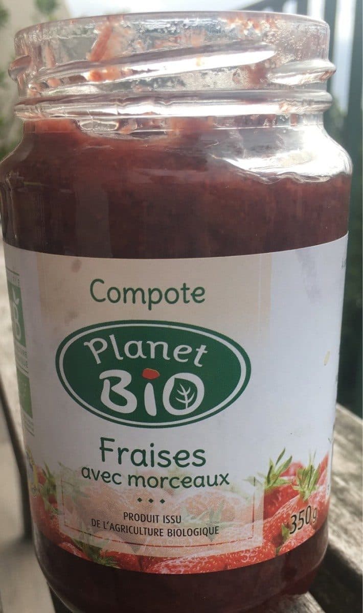 Planet Bio Compote fraise avec morceaux packshot