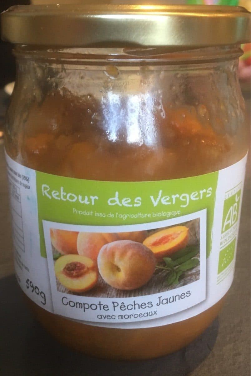 Retour des Vergers Compote peches jaunes packshot