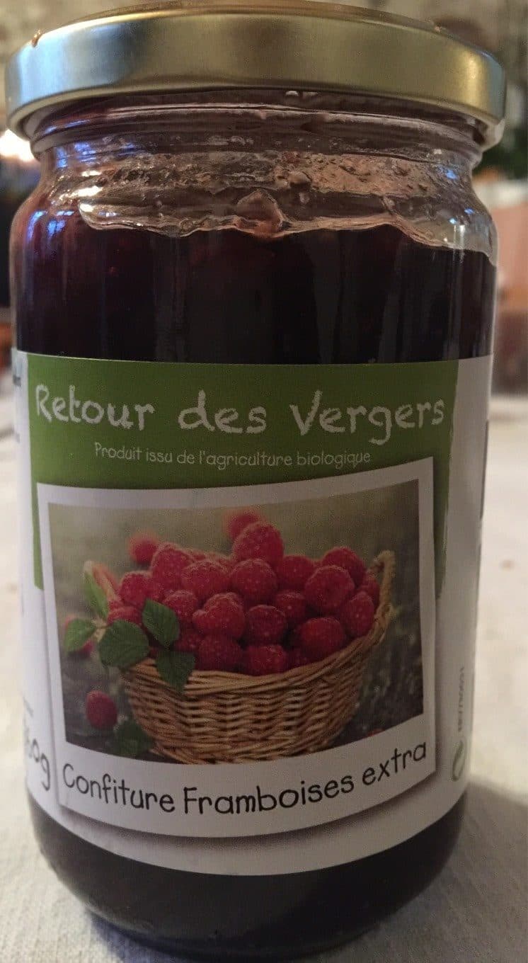 Retour Des Vergers Confiture framboise extra bio packshot