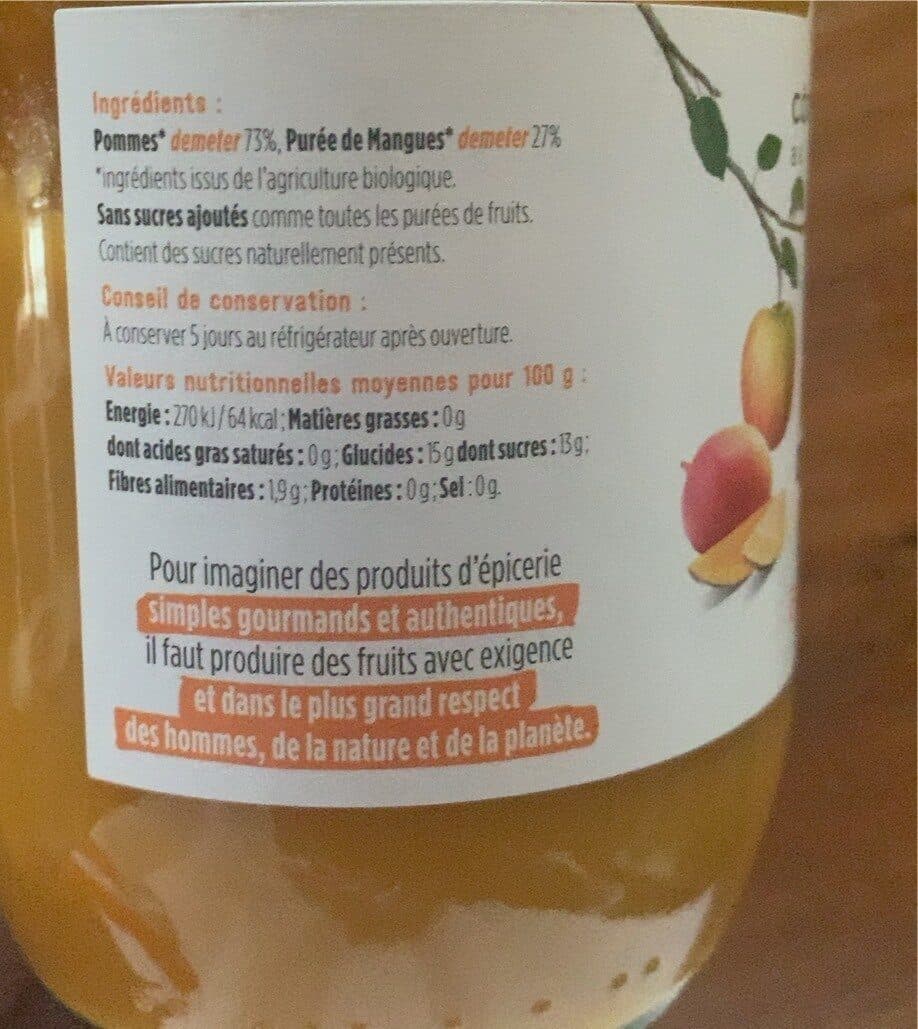 Coteaux nantais Purée Pommes Mangues packshot