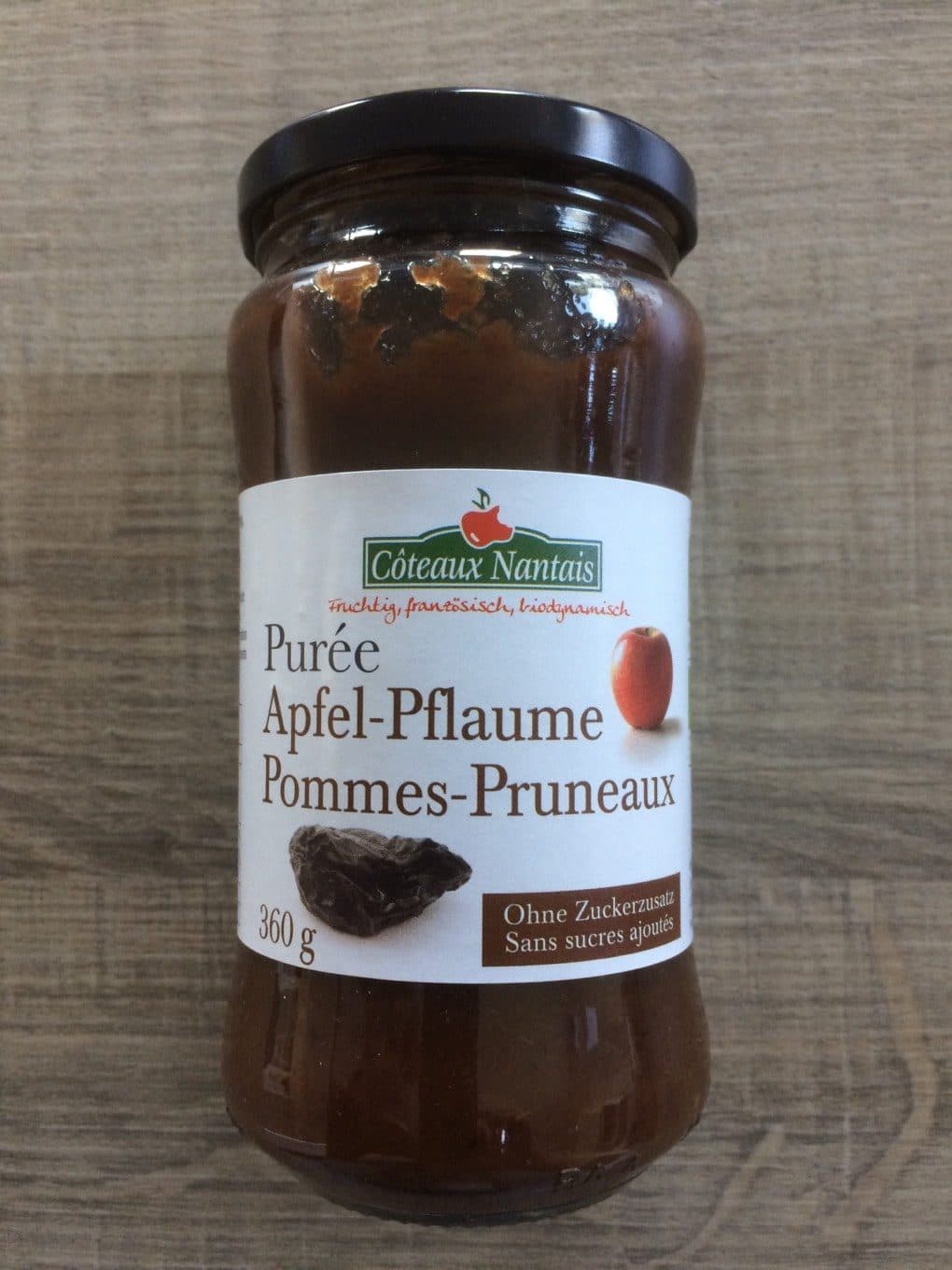 Coteaux nantais Puree Pommes Pruneaux 360G packshot
