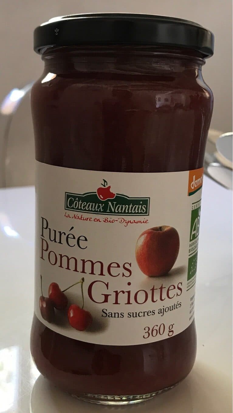 Coteaux nantais Purée Pommes Griottes sans sucres ajoutés packshot