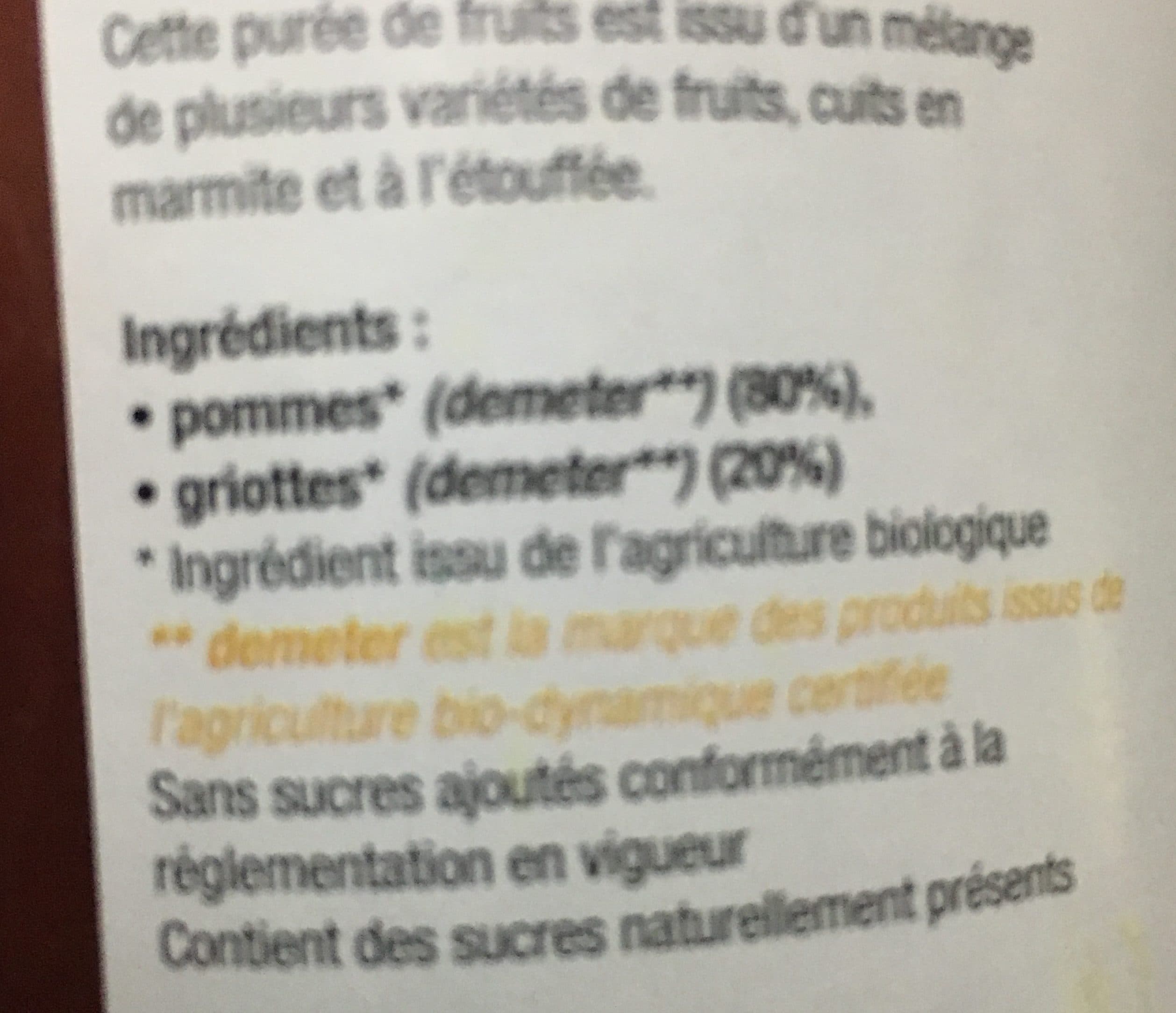Coteaux nantais Purée pommes griottes packshot