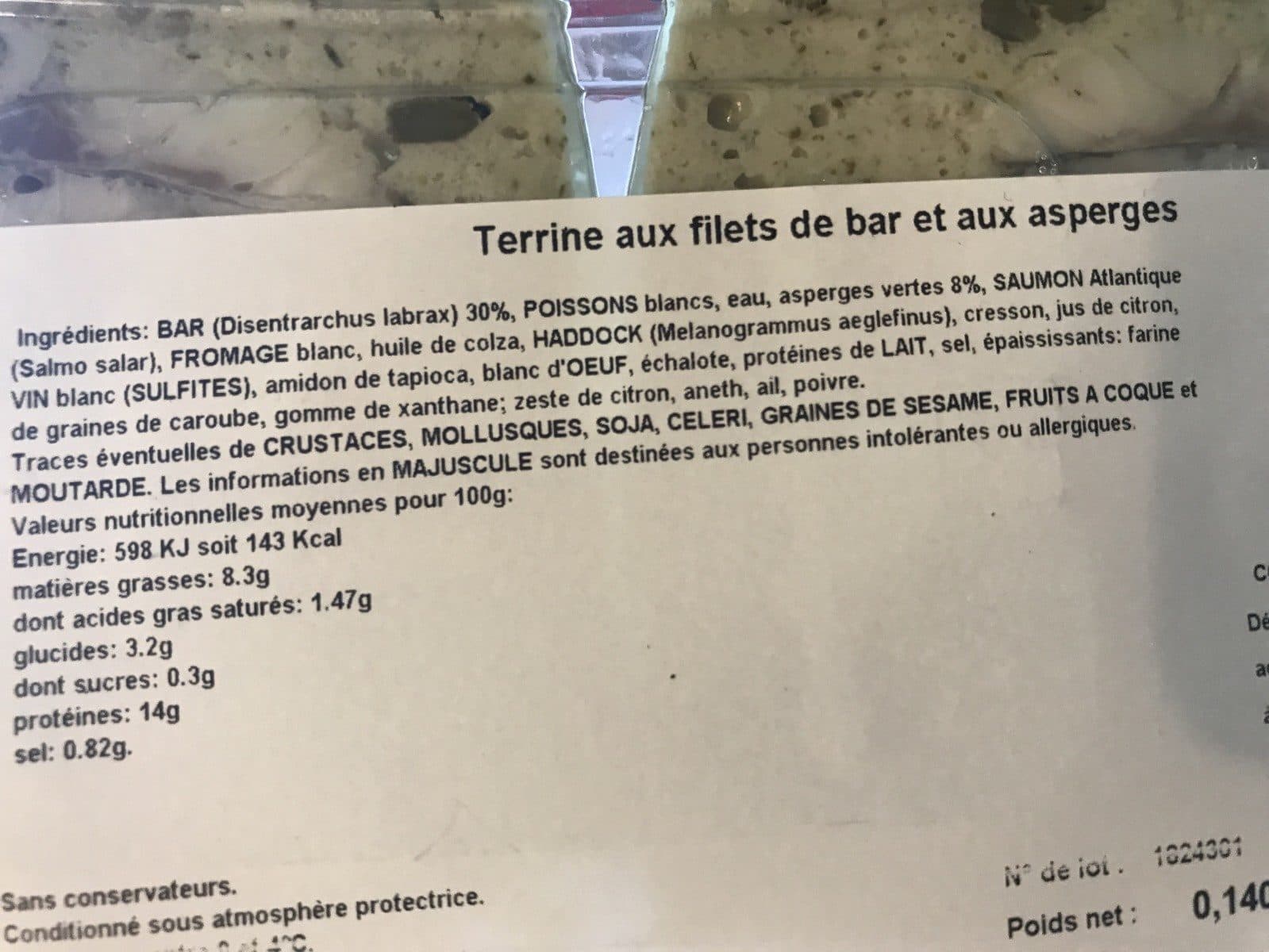 La cuisine du poissonnier Terrine de filet de bar aux asperges packshot