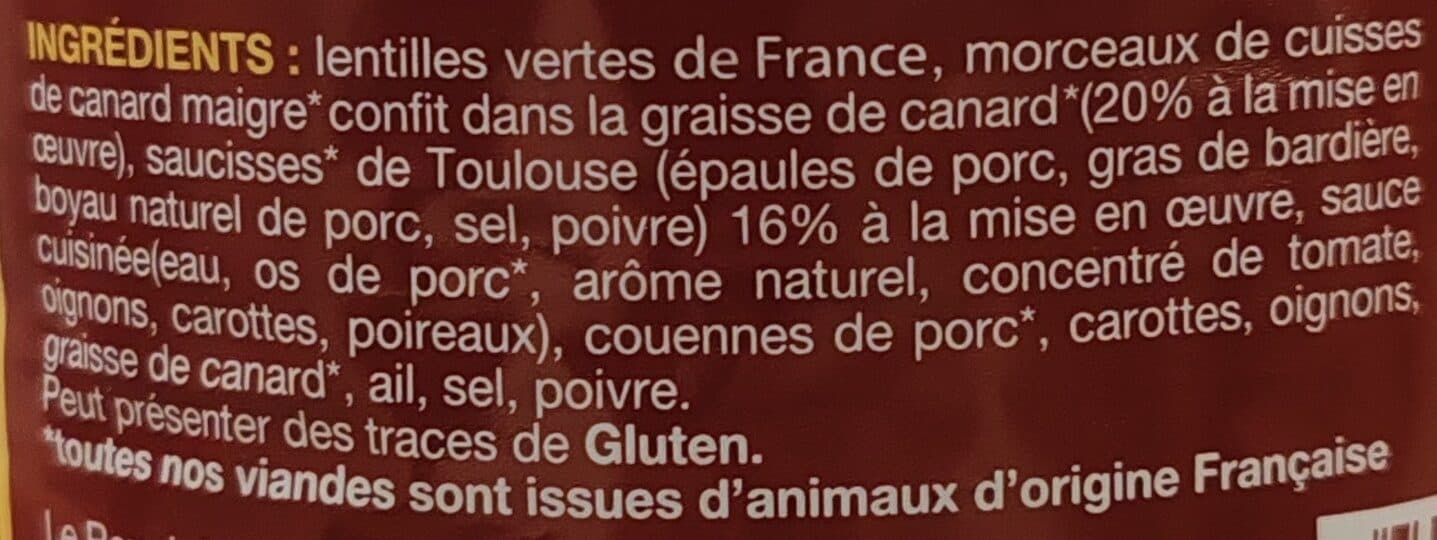 Le Revelois Lentilles au Confit de Canard packshot