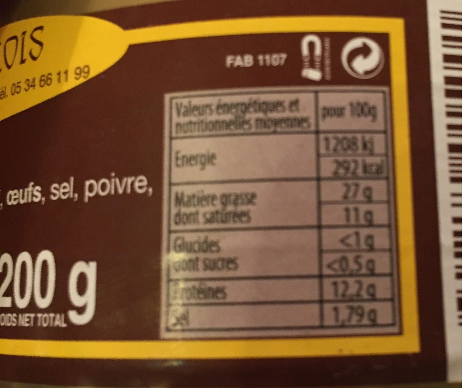 Le Revelois Pâté de foie de porc packshot