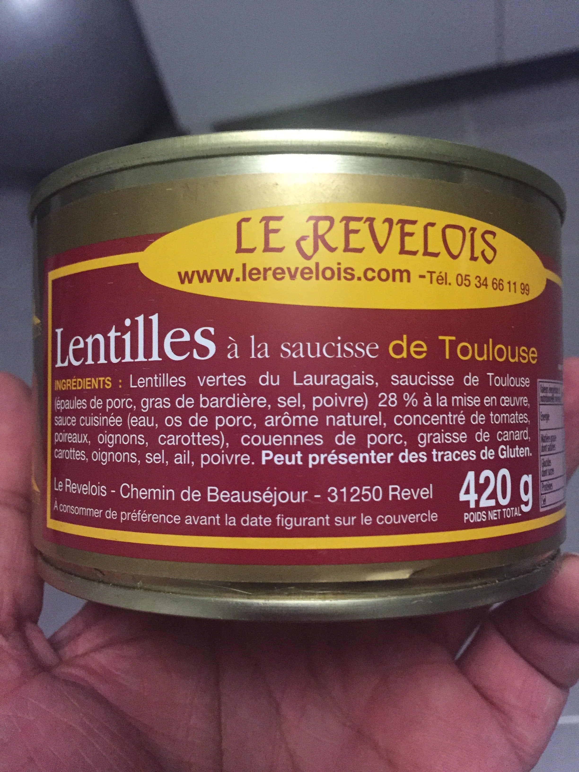 Le Revelois Lentilles à la Saucisse de Toulouse packshot