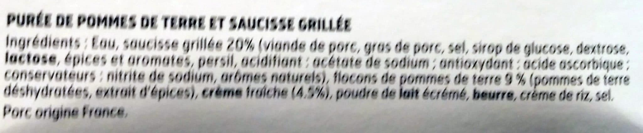 Fleury Michon Saucisse grillée purée de pommes de terre packshot