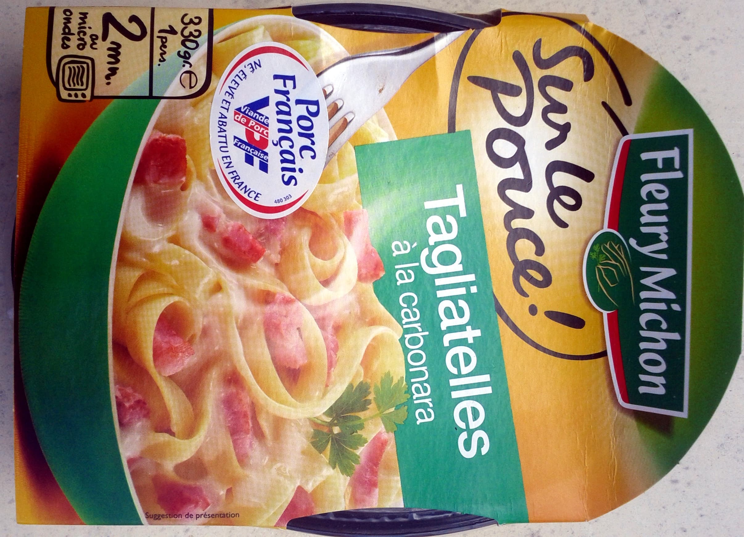 Fleury Michon Sur le Pouce ! : Tagliatelles à la carbonara packshot