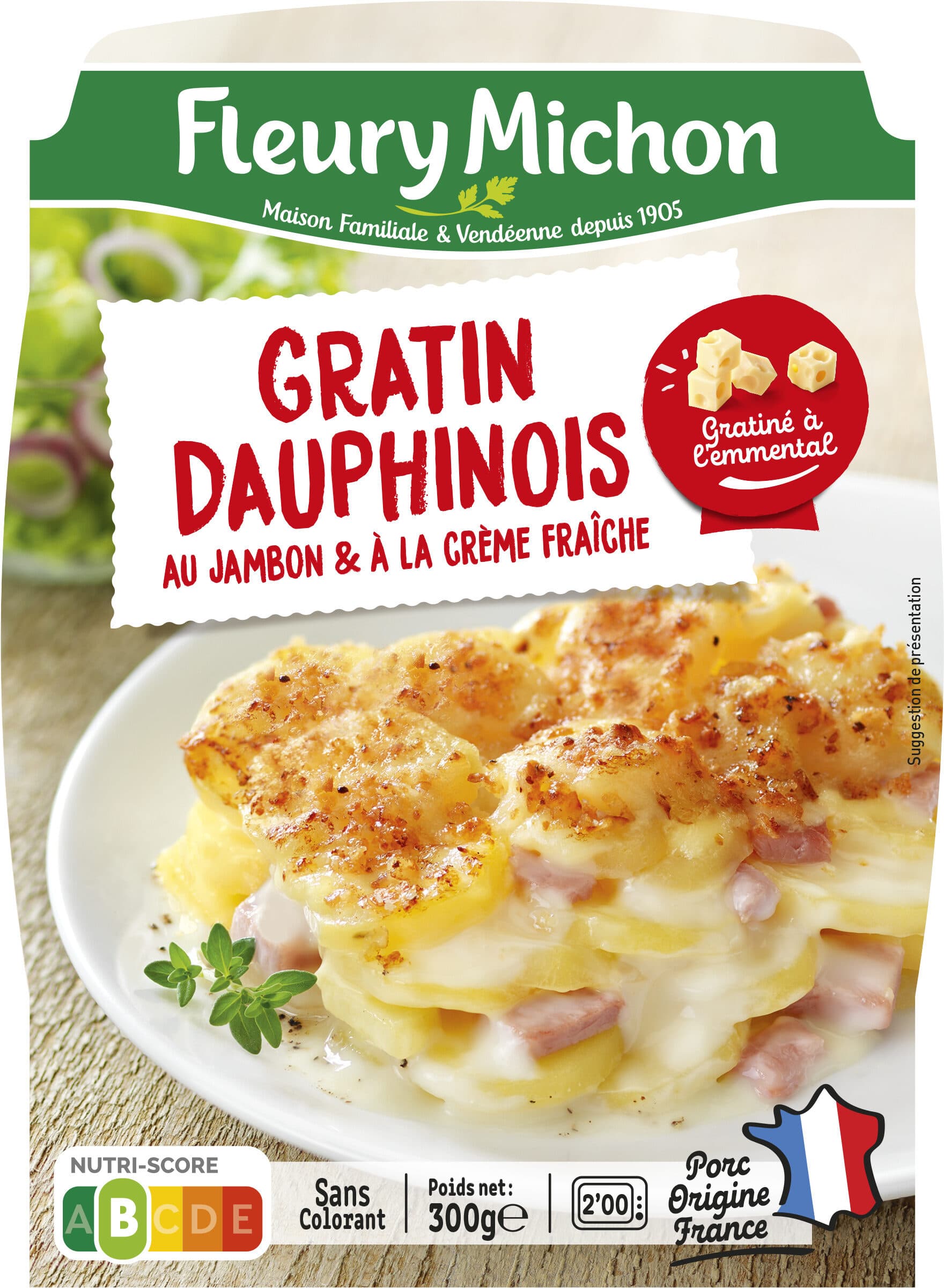 Fleury Michon Gratin dauphinois au jambon & à la crème fraîche packshot