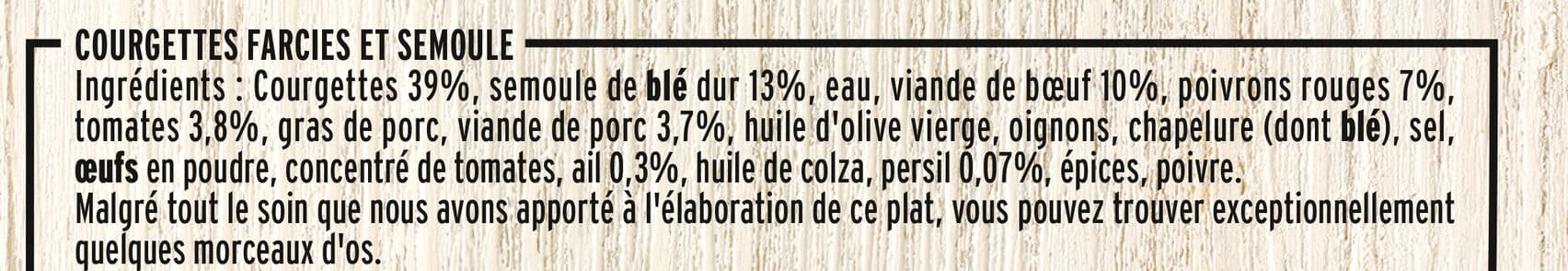 Fleury Michon Courgettes farcies & semoule méridionale packshot