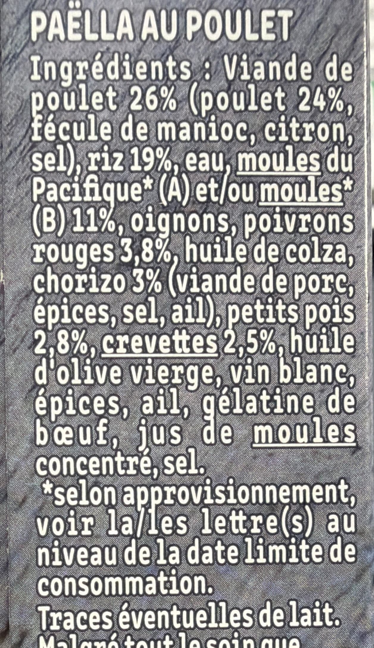 Fleury Michon La Paëlla Valenciana, poulet rôti, chorizo et fruits de mer packshot