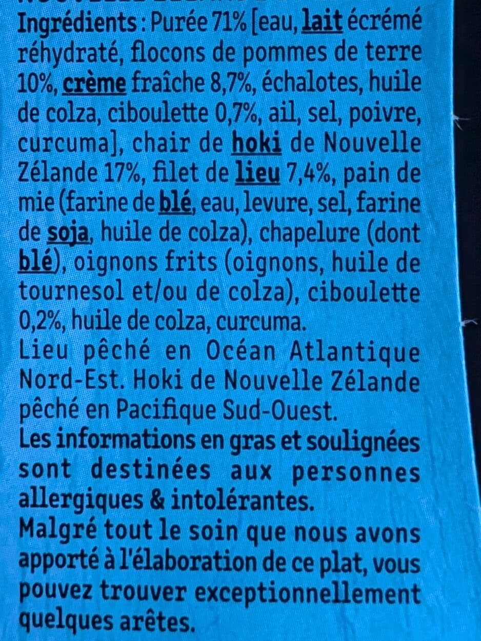 Fleury Michon Parmentier de Poisson à la Ciboulette packshot