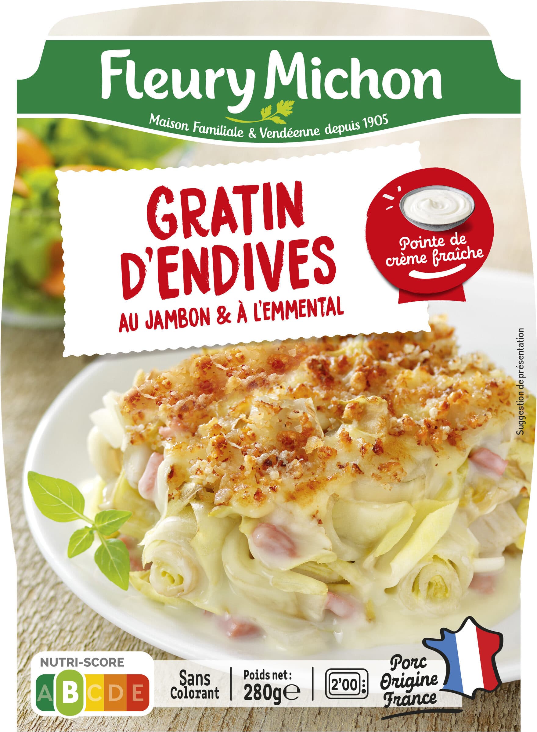 Fleury Michon Gratin d'Endives au Jambon & à l'emmental packshot