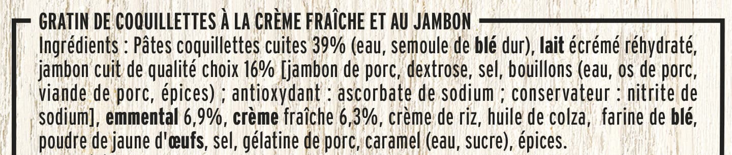 Fleury Michon Gratin de Coquillettes au Jambon packshot
