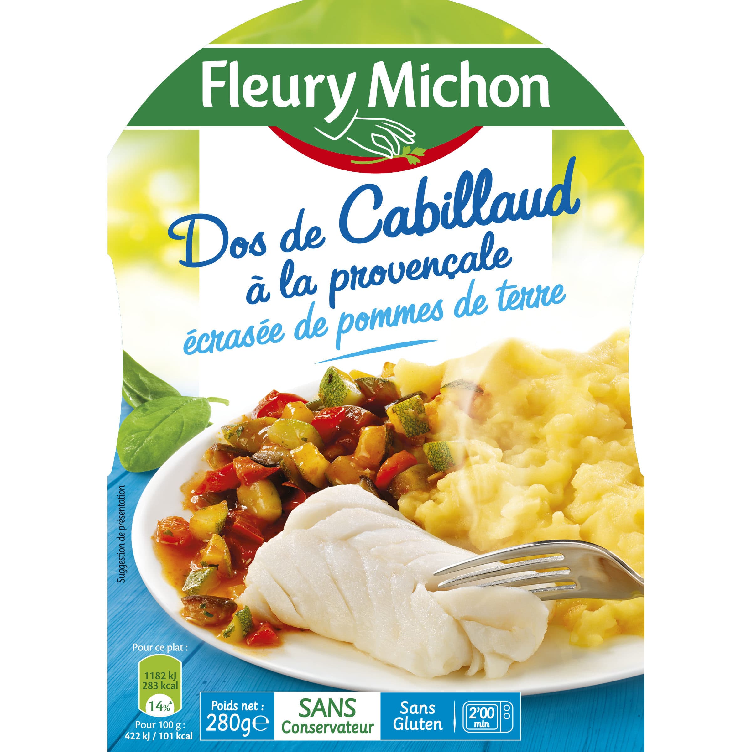 Fleury Michon Dos de cabillaud à la provençale écrasée de pommes de terre packshot