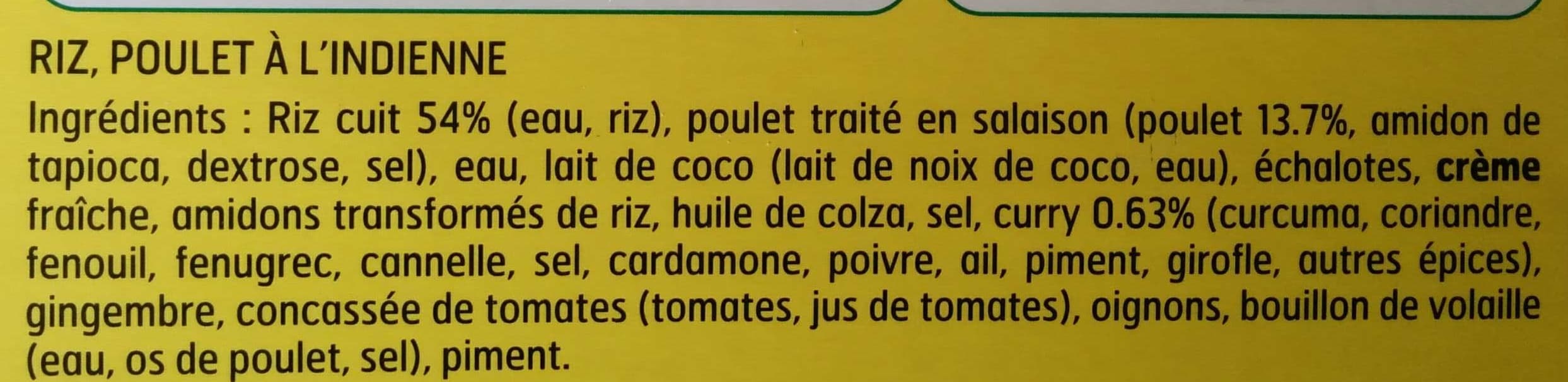 Fleury Michon Poulet au Curry & Riz packshot