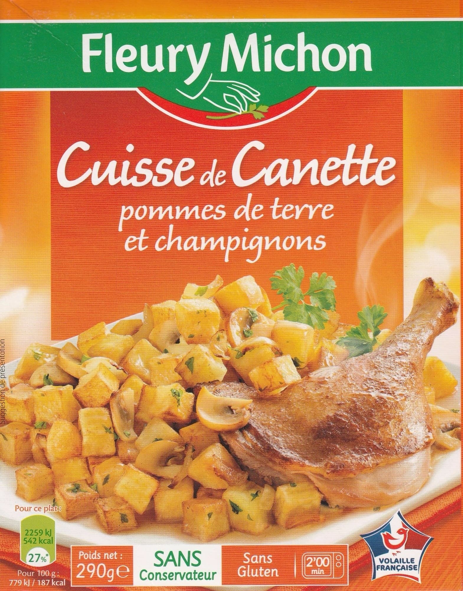 Fleury Michon Cuisse de Canette pommes de terre et champignons packshot