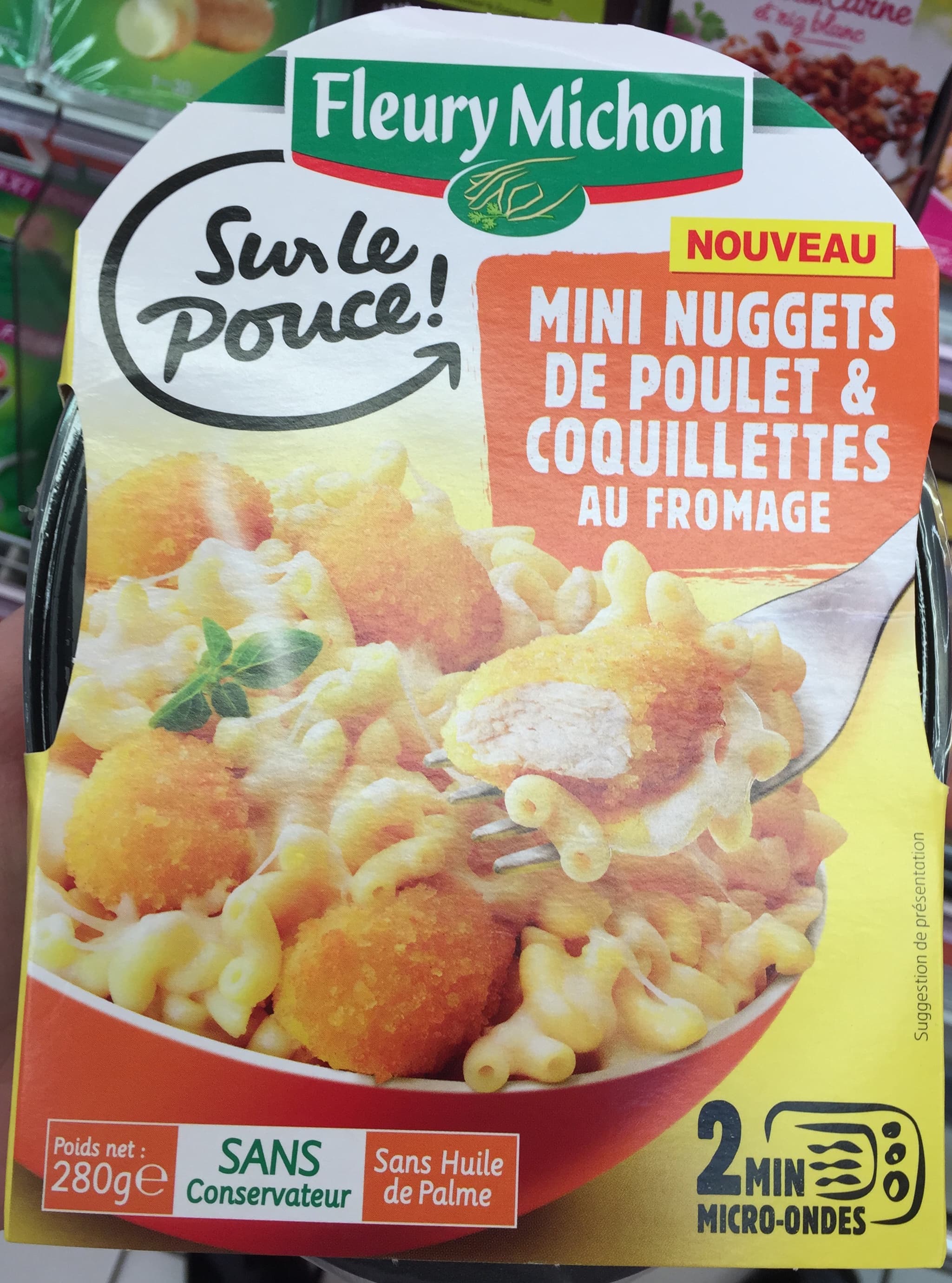 Fleury Michon Sur le pouce! Mini nuggets de poulet & coquillettes au fromage packshot