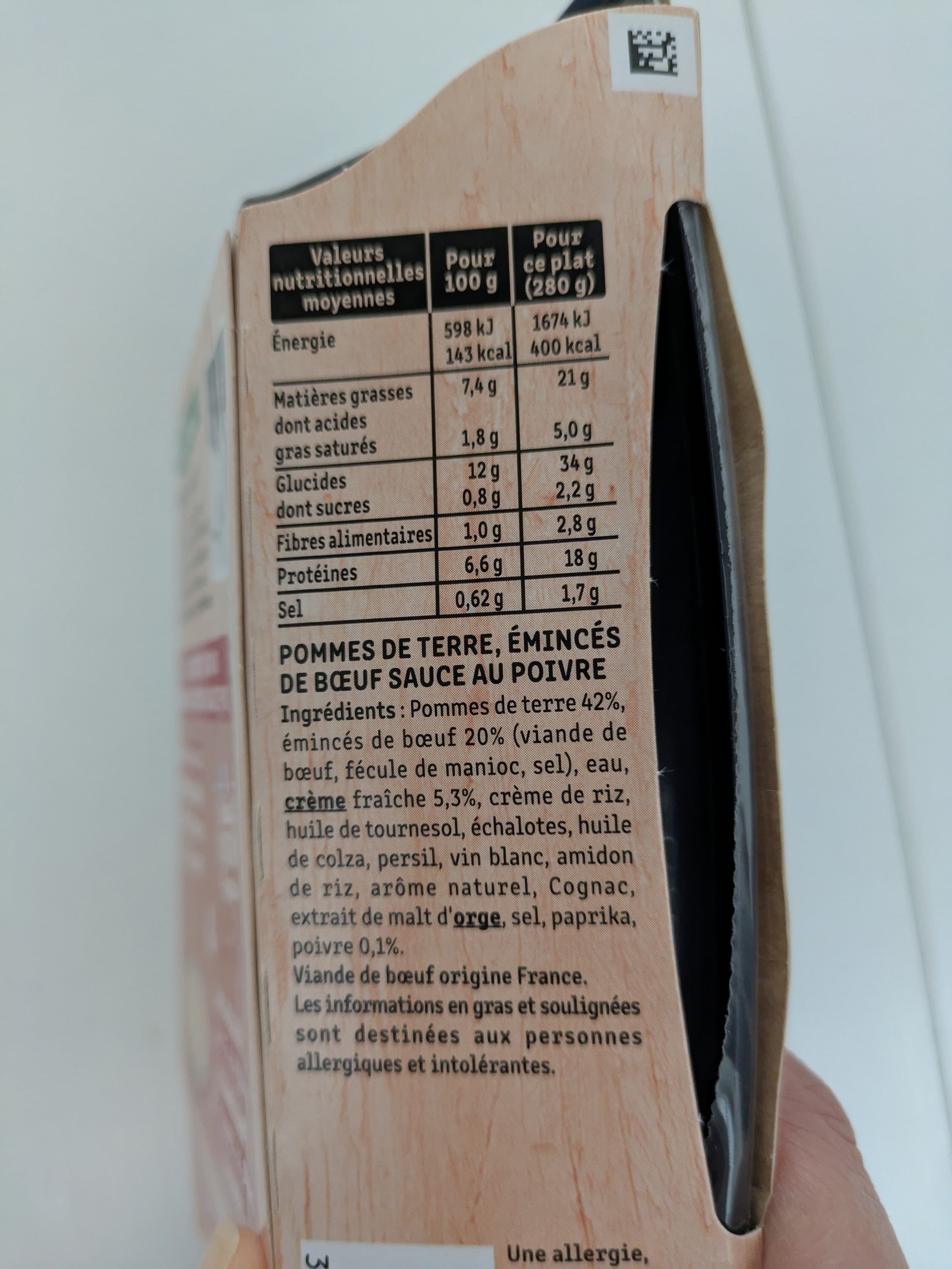 Fleury Michon Emincés de boeuf sauce poivre & pommes de terre packshot