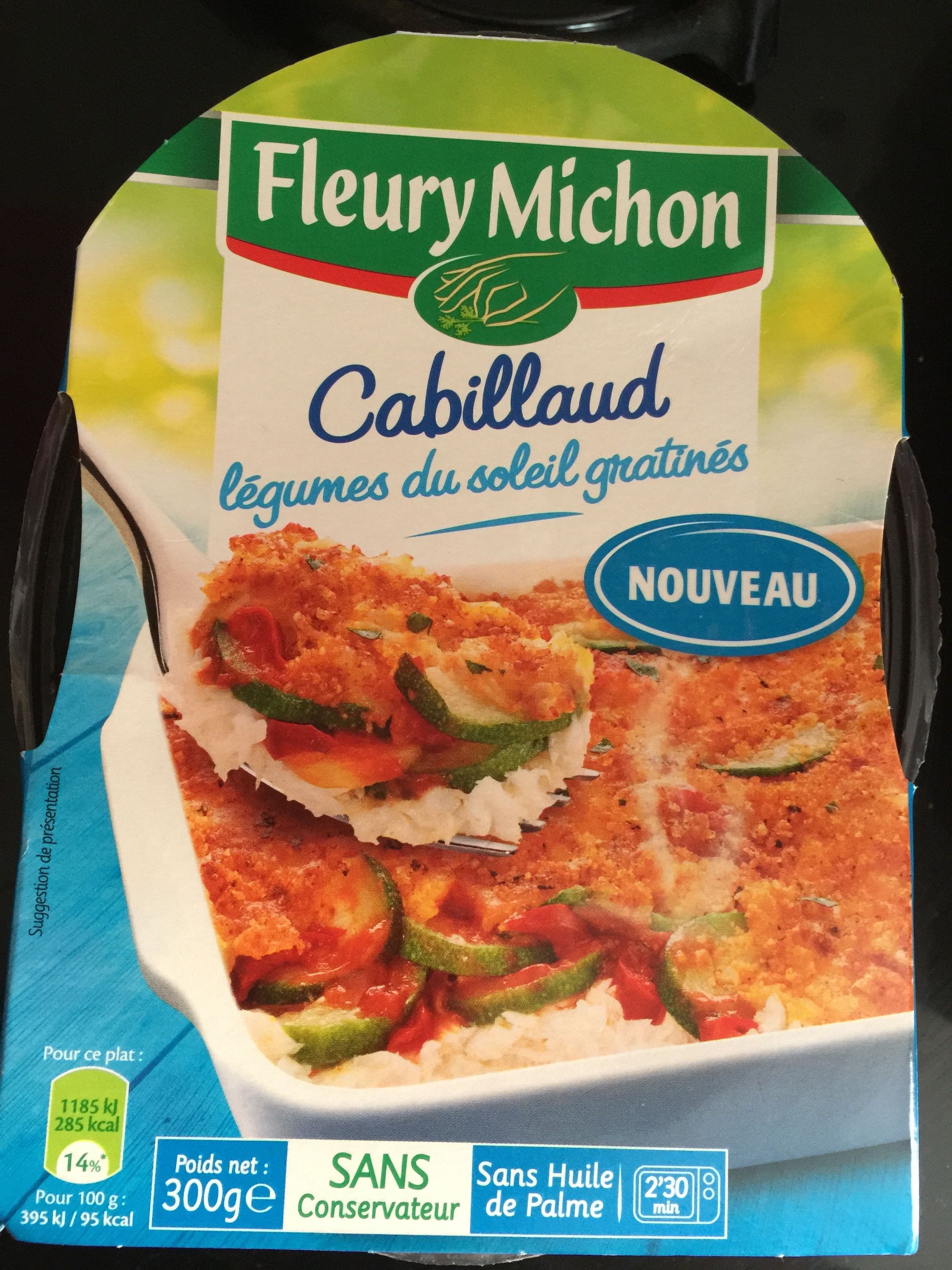 Fleury Michon Cabillaud légumes du soleil gratinés packshot