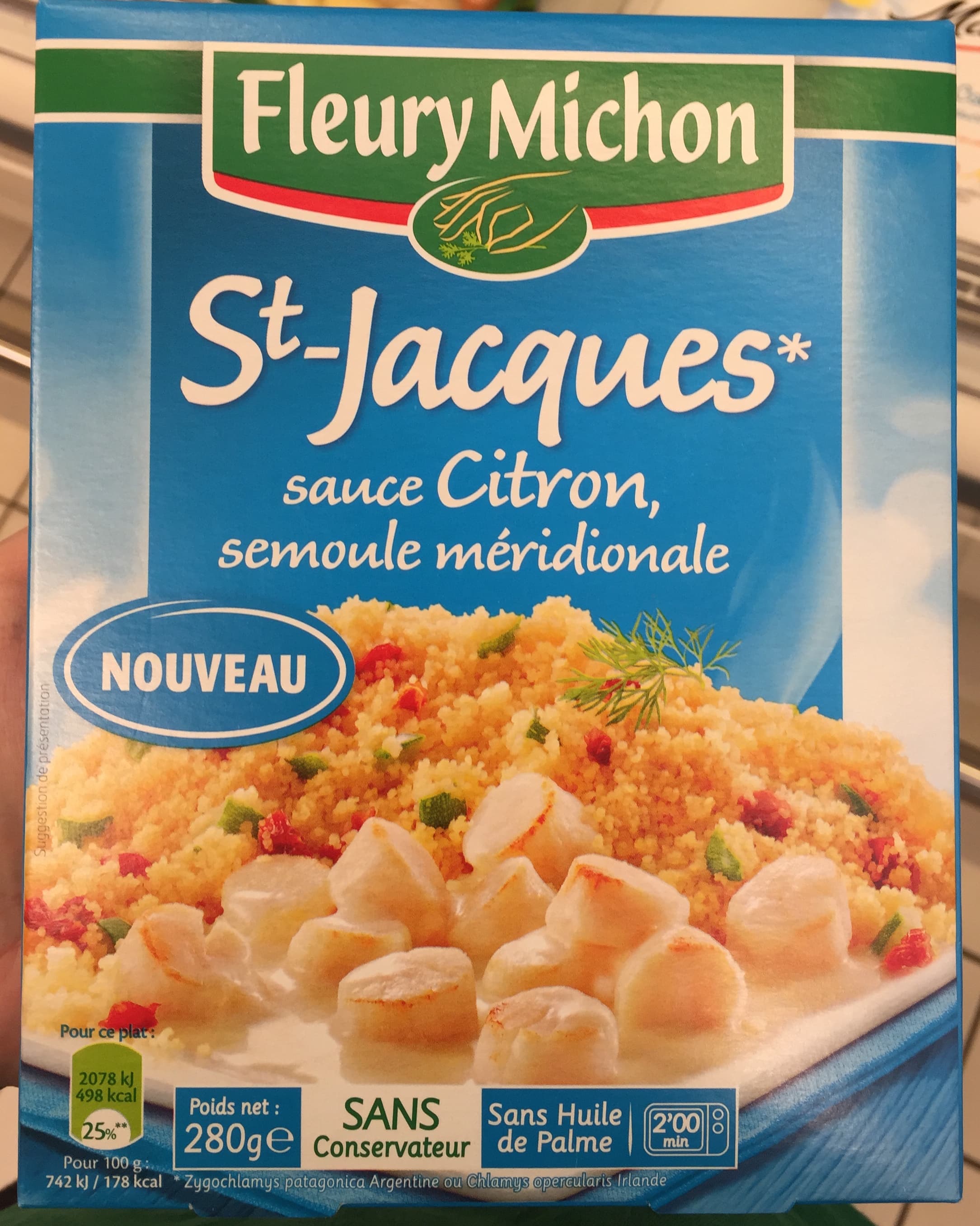 Fleury Michon St-Jacques sauce Citron, semoule méridionale packshot