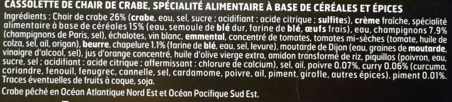 Fleury Michon Cassolette Crabe aux Épices et Crozets de Savoie packshot