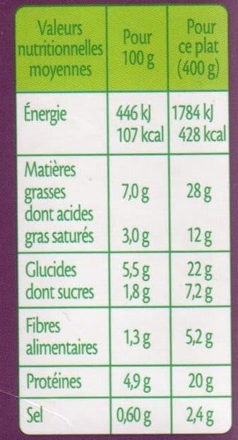 Fleury Michon Saucisse de Montbéliard Légumes à la Crème et ses Pommes de Terre packshot