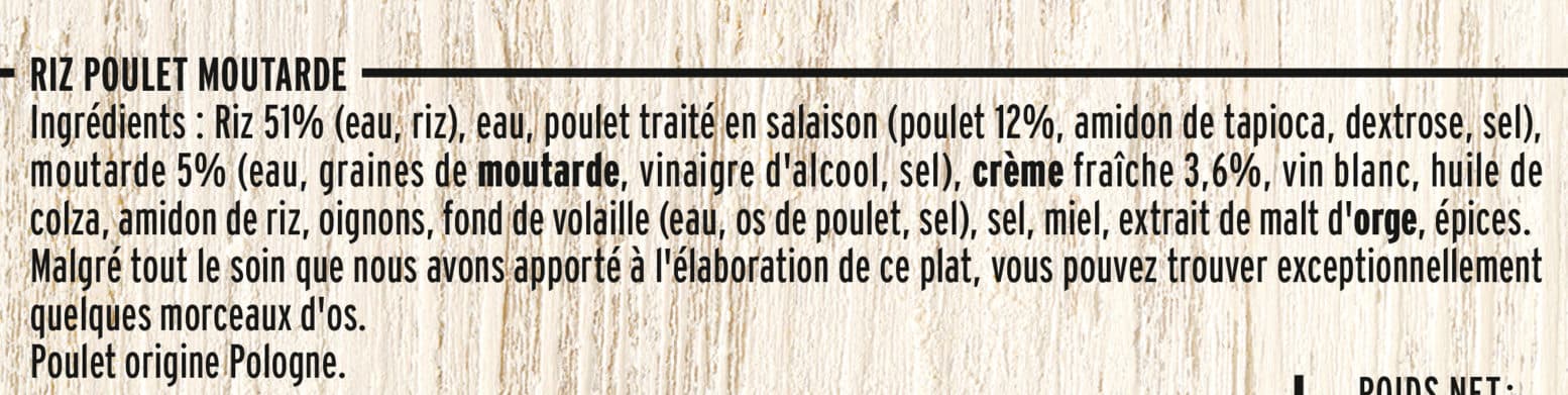 Fleury Michon Poulet Rôti et Riz à la Moutarde à l'Ancienne packshot