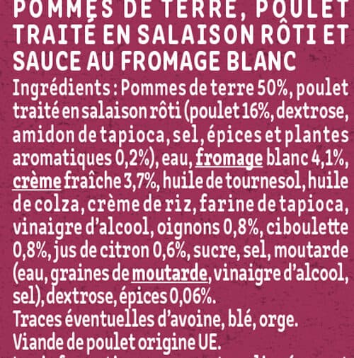 Fleury Michon Le Poulet Rôti Potatoes et sa sauce blanche packshot