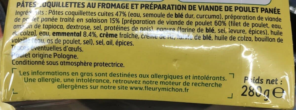 Fleury Michon Mini nuggets de poulet coquillettes au fromage packshot