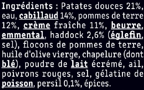 Fleury Michon Le parmentier de cabillaud et haddock et purée de patates douces packshot