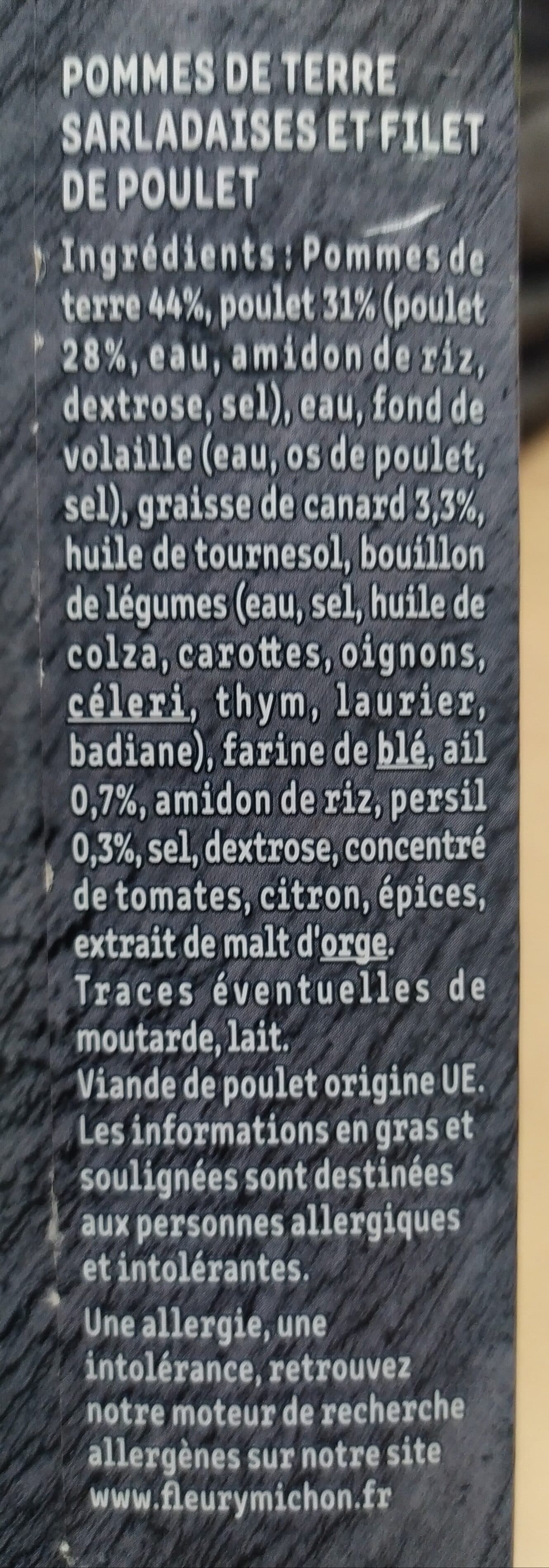 Fleury Michon Le Filet de Poulet et ses Pommes de Terre à la Sarladaise packshot