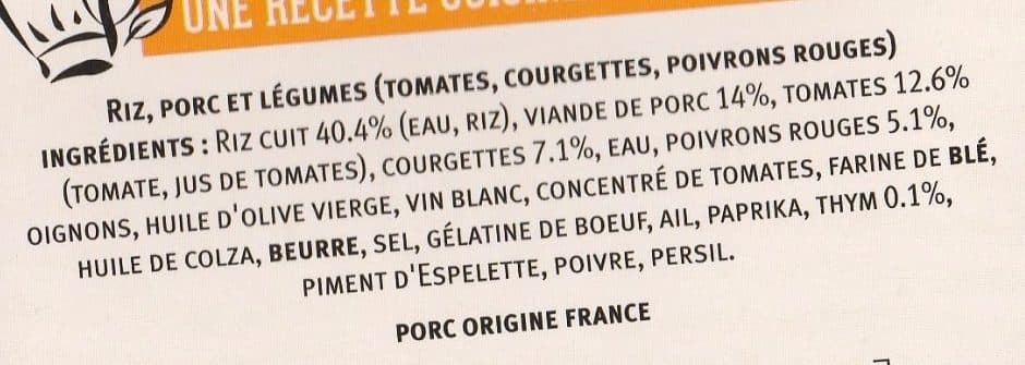 Fleury Michon Porc émincé riz et légumes cuisinés packshot