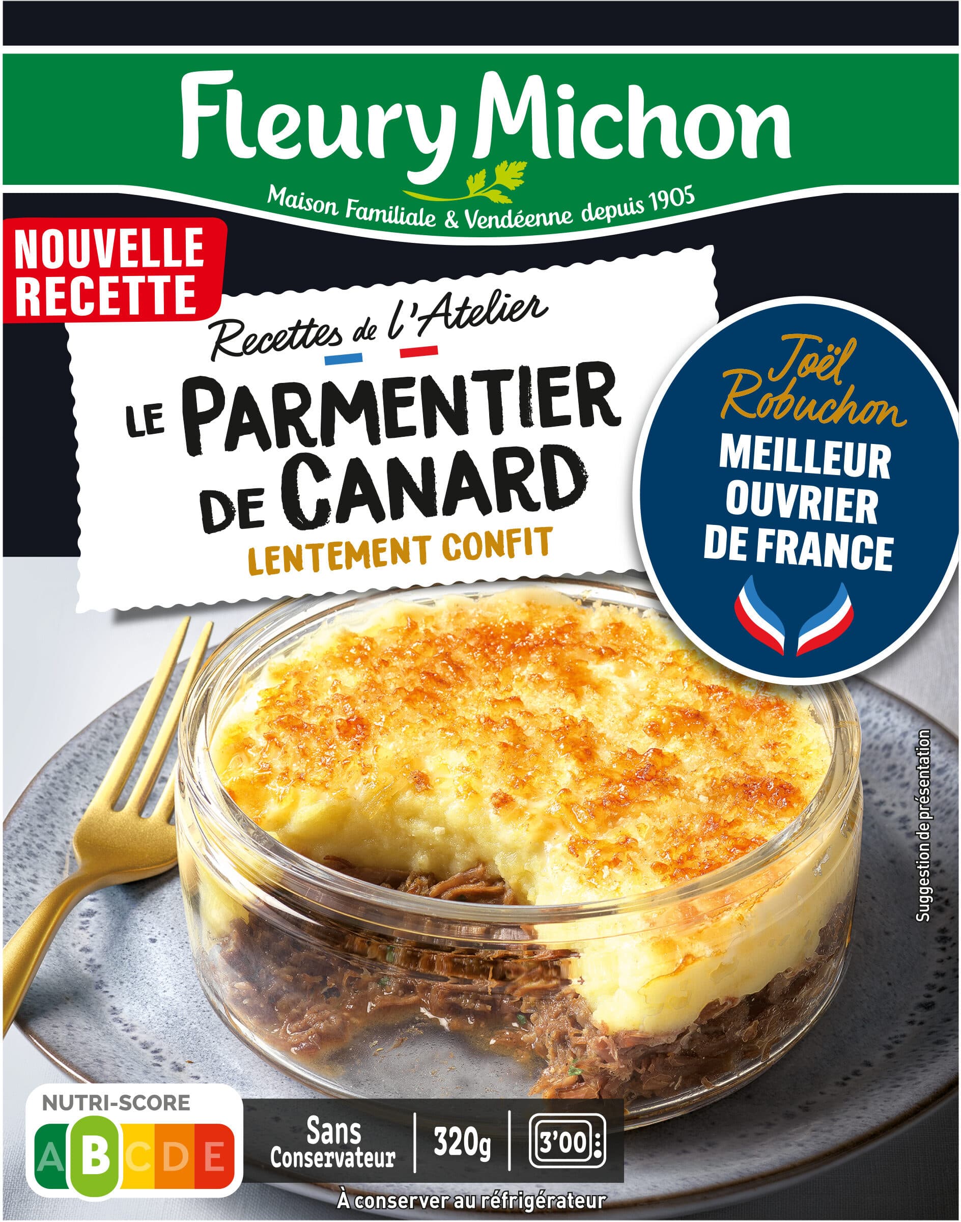 Fleury Michon Le Parmentier de Canard lentement confit packshot