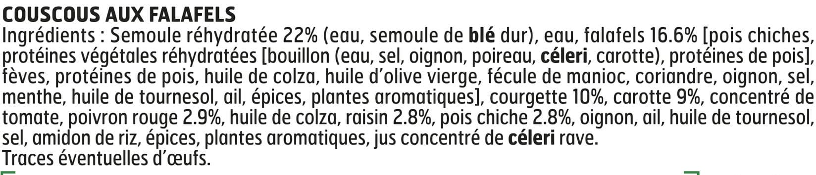 Fleury Michon Couscous aux falafels packshot