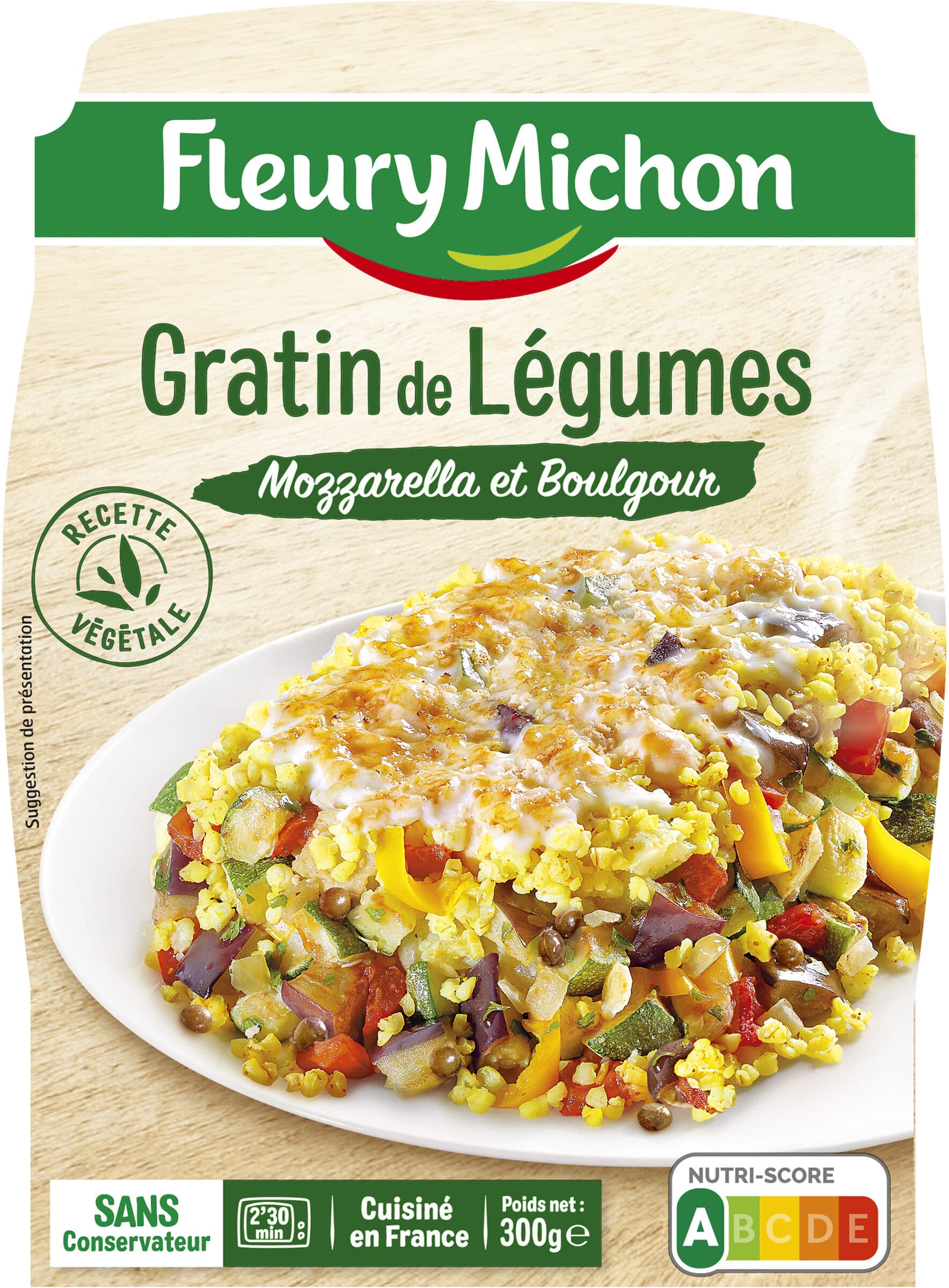 Fleury Michon Gratin de Légumes Mozzarella et Boulgour packshot