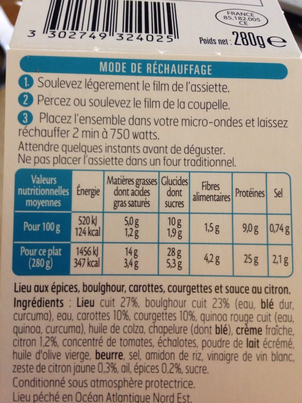 L'esprit Frais Lieu en croute d'épices packshot