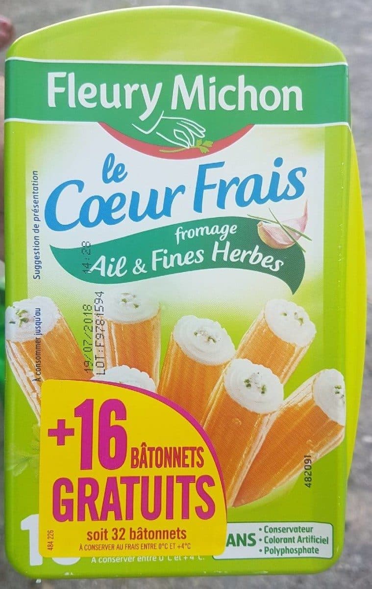 Fleury Michon Le coeur frais fromage ail &fines herbes packshot