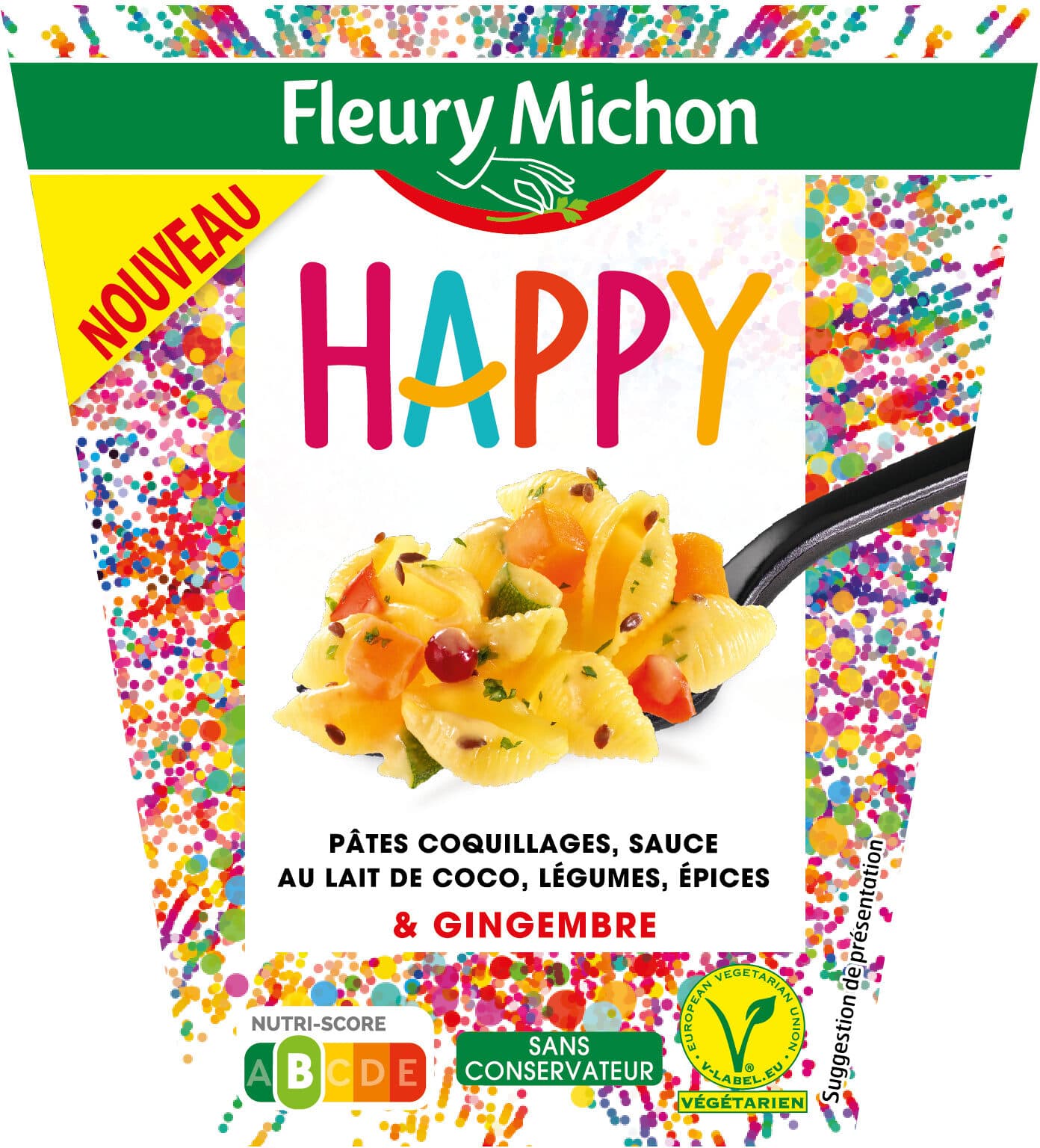 Fleury Michon BOX HAPPY - Pâtes coquillages, sauce au lait de coco, légumes, épices et gingembre packshot