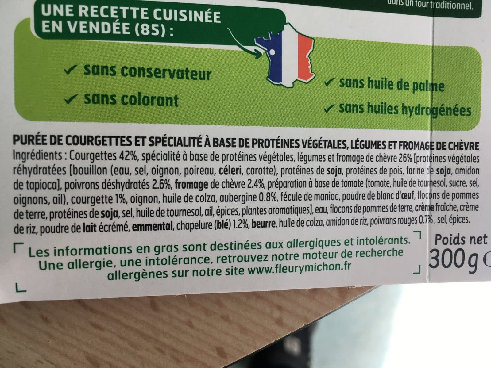 Fleury Michon Pavé de Légumes au Chèvre et Purée de Courgettes packshot