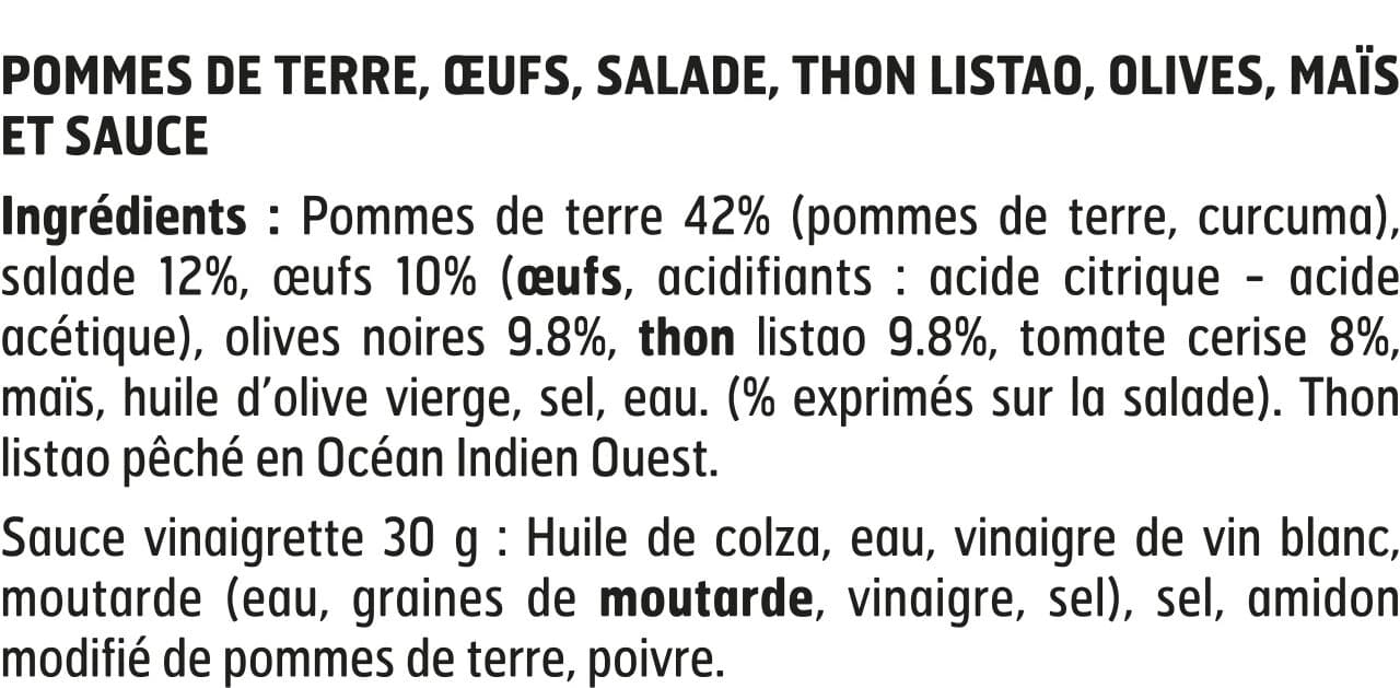 Fleury Michon SALAD JAR - La Nicoise - Thon, pommes de terre, oeufs, maïs, olives, sauce vinaigrette packshot