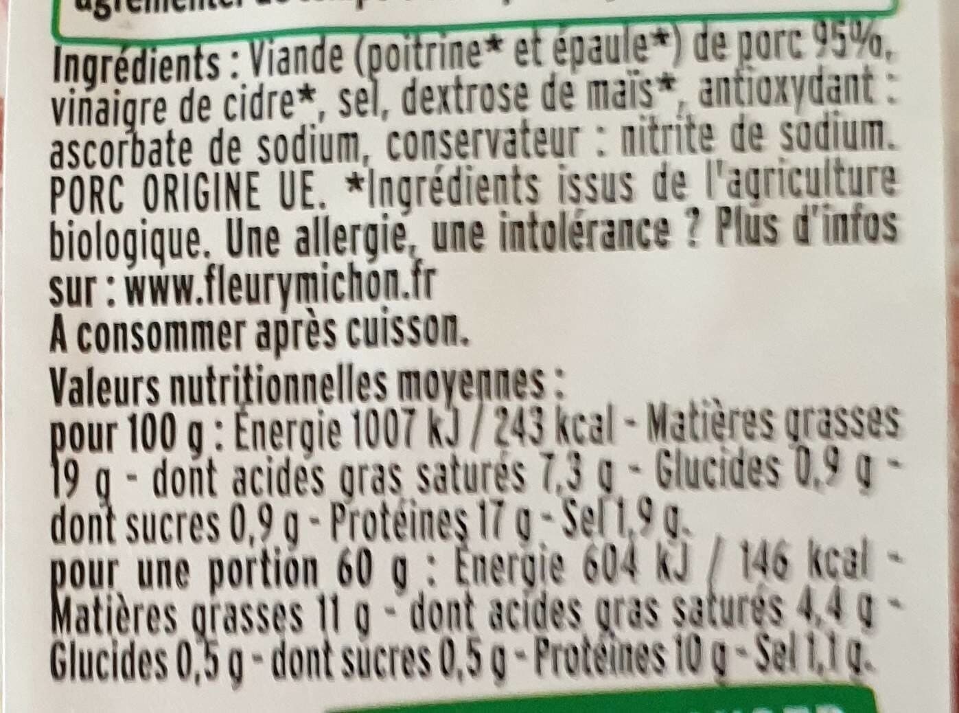 Fleury Michon Allumettes fumees bio packshot